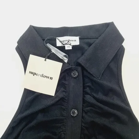 Superdown Rina Ruched Top in Black - Picture 4 of 9